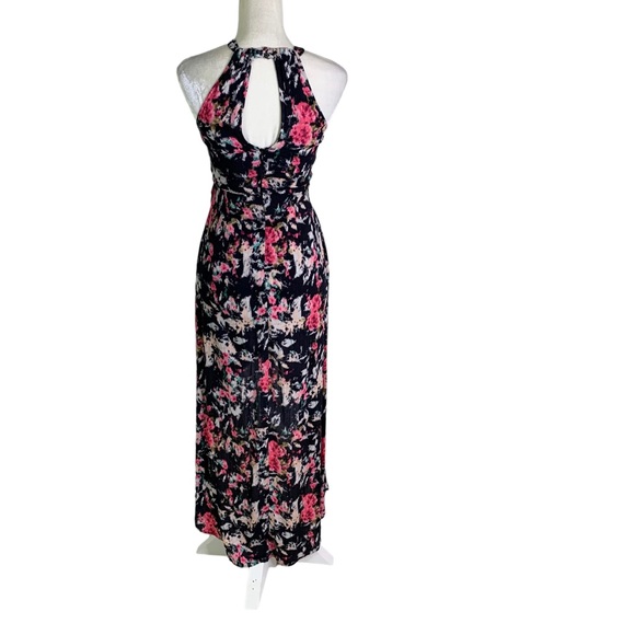 Astr Floral High Low Ruffle Halter Dress Black Size XS WORN ONCE - Picture 3 of 9